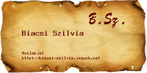 Biacsi Szilvia névjegykártya