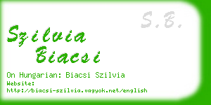 szilvia biacsi business card